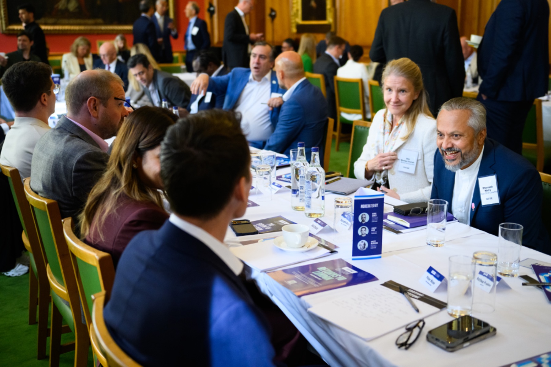 Attendees in discussion